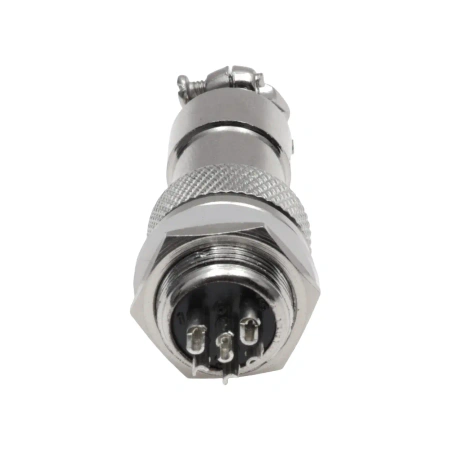 Gniazdo + wtyk C01/06 na panel 6 pin długość 43.6mm