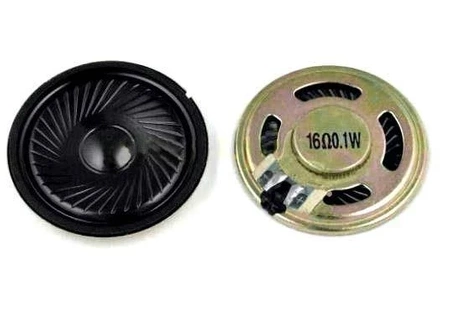 Głośnik miniaturowy, 0,1 W, 16 om, średnica 40 mm, wysokość 4,5 mm