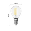 Żarówka LED E14 kulka Mini Globe, 3,8 W, odpowiednik 60 W, neutralna biel, 806 lm, filament, EMOS ZAR-E-ZF1A43