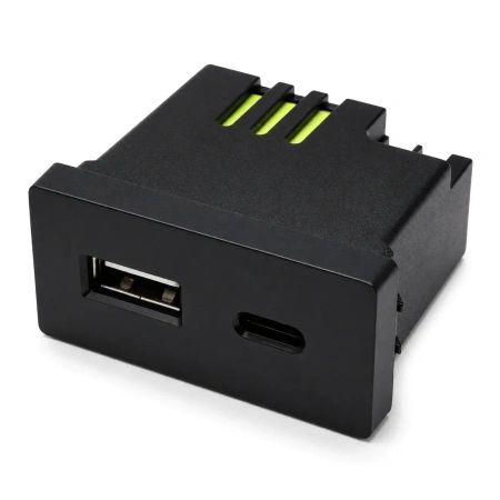 Ładowarka USB 20W super fast USB A+C czarny, moduł 1/2 do ramki Tawoia Glass