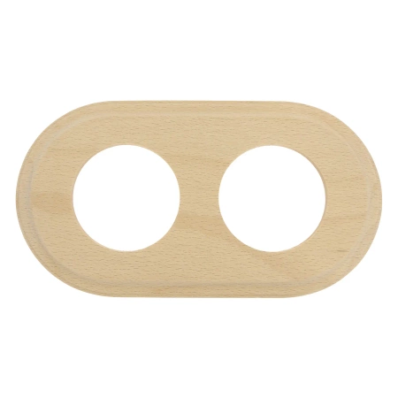 Gniazdo USB A+C 4A + Gniazdo elektryczne okrągłe czarne z ramką podwójną jasne drewno, montaż podtynkowy, Ceramic Loft