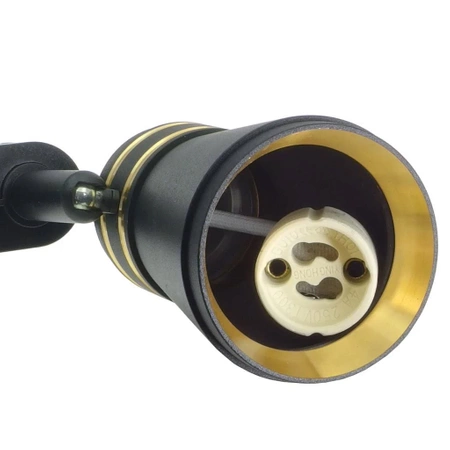 Reflektor szynowy z gniazdem GU10, model SILVIO GOLD 60mm czarny