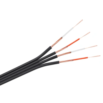 Przewód YTDY 4 × 0,5 mm, płaski, ekranowany, do domofonów i systemów alarmowych, 1 mb