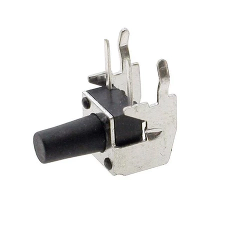 Mikroprzełącznik tact switch kątowy 6 mm do montażu THT na PCB