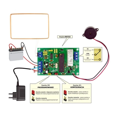 Bezstykowy zamek RFID - zlutowany KIT AVT 5186