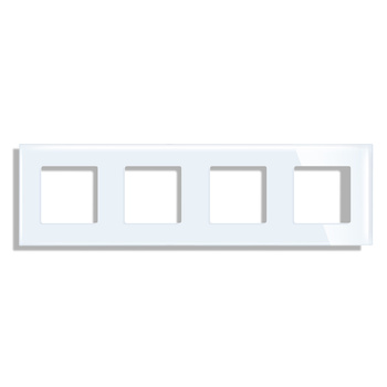 Ramka szklana - poczwórna - biała - do modułów Tawoia Glass