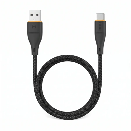 Kabel USB-A - USB-C, 2,4 A, 1 m, czarny, Miccell, MIC-004036