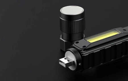 Latarka wielofunkcyjna Superfire G19, 200 lm, zasięg 200 m, 800 mAh, 5 tryby, boczna lampa COB