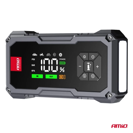 Jump Starter PRO 12V 7.2Ah 600A 4w1 Starter/Latarka/Kompresor/Powerbank AMIO 04674