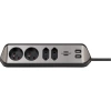 Listwa zasilająca 4 gniazda + 2× USB, 16 A, 3G1,5, narożna, z uziemieniem, srebrno-czarna, Brennenstuhl Estilo