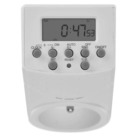 Programator - włącznik czasowy, 20 programów, max obciążenie 2kW, EMT757-F