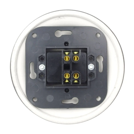 Włącznik światła podwójny z ramką, ceramiczny, montaż podtynkowy, kolor czarny Ceramic Loft