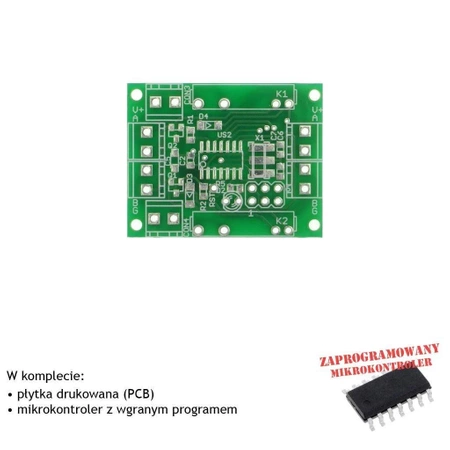 Miniaturowy moduł 2 przekaźników RS485 - PCB i mikroprocesor do projektu AVT 1745