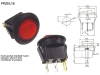 Przełącznik kołyskowy okrągły podświetlany 3-pin 6A 230V czerwony