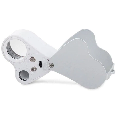 Składana lupa kieszonkowa, jubilerska 2 LED 30x 60x