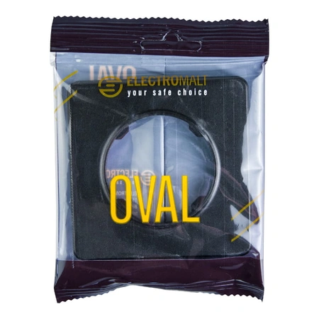 Ramka plastikowa pojedyncza, czarna, OVAL