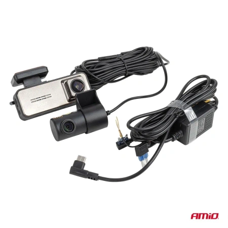 Wideorejestrator 4K WiFi Przód + Tył 2160P/1440P G-Sensor Parking 512GB USB-C AMIO-04801