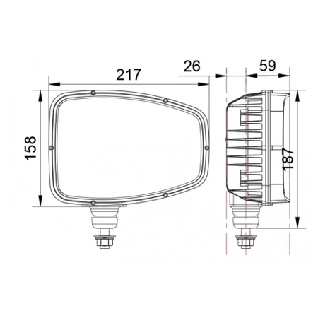 Reflektor drogowy LED samochodowy, 5 funkcji, strona prawa, L3431