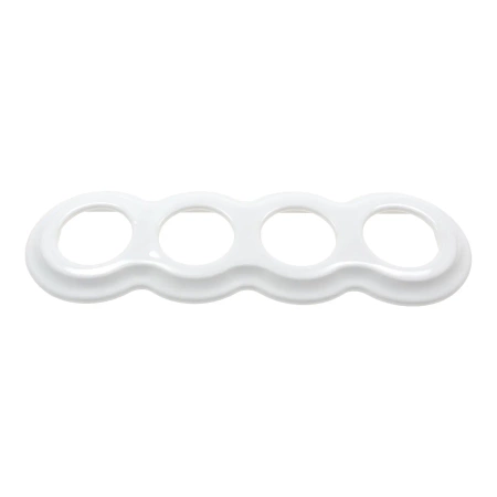 Ramka poczwórna okrągła typu ósemka ceramiczna biała Ceramic Loft
