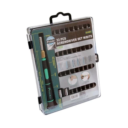 Zestaw bitów 33szt z uchwytem, Proskit SD-9803