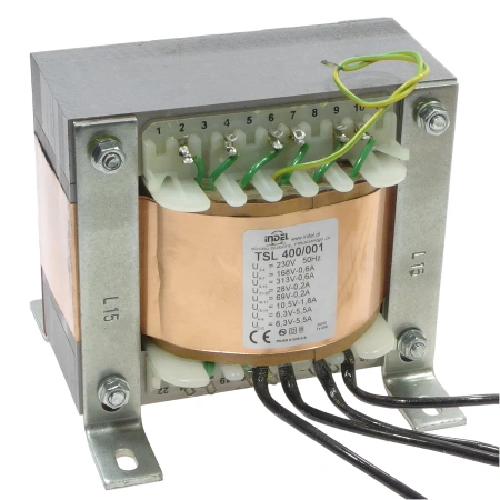 Transformator 400VA, 230Vac (168V, 313V, 28V, 10.5V, 6.4V, 6.4V, 69V) 0.6A