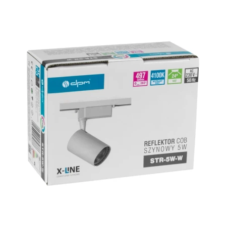 Reflektor szynowy LED 5W, 497lm, 4100K, biały