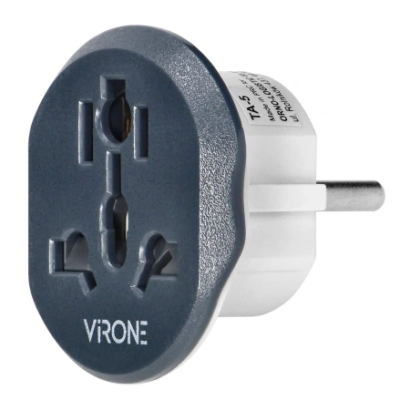 Adapter podróżny Virone TA5 Go To Europe 230V 13A – przejściówka europejska E/F z gniazdem uniwersalnym