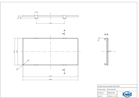 Filtr panelowy czerwony ZDFCZ1005 do obudowy modułowej ZD1005, ABS, Kradex