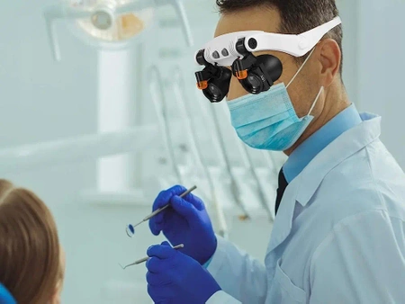 Lupa nagłowna, okulary zegarmistrzowskie, powiększenie 25x, 20 diod LED