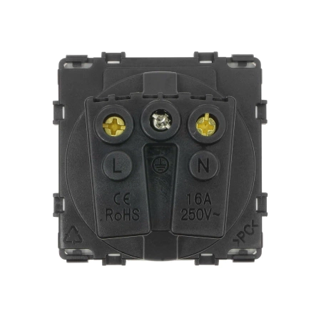 Moduł - Gniazdo elektryczne Schuko IP44 z klapką - biały - Tawoia Glass