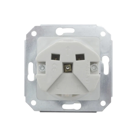 Gniazdo elektryczne Schuko ceramiczne kwadratowe bez ramki, montaż podtynkowy, kolor biały Ceramic Loft