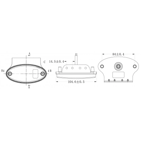 Lampa obrysowa LED 12/24V KMR2 żółta z wieszakiem L1866