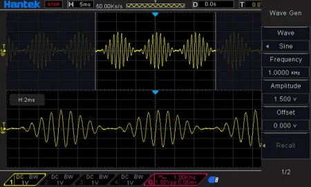 Czterokanałowy oscyloskop cyfrowy 4x250MHz z generatorem DDS Hantek DSO4254C