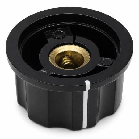 Gałka do potencjometru na oś 6mm - 24x15mm - z bakelitu, czarna - GBC24