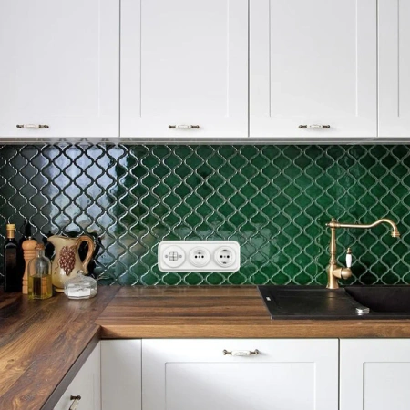 Włącznik pojedynczy kołyskowy okrągły biały ceramiczny podtynkowy (moduł bez ramki) - Ceramic Loft