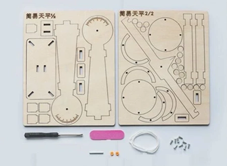 Waga szalkowa drewniana dla dzieci - DIY - równoważnia - zabawka edukacyjna