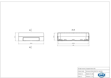 Obudowa hermetyczna ZP240.190.60 jasnoszara ABS