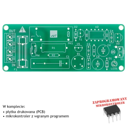 Zdalny włącznik 230 V sterowany pilotem IR- PCB i mikroprocesor do projektu AVT 1840