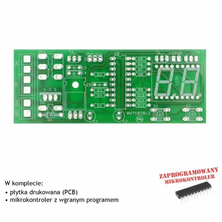 Programowany cykliczny przekaźnik czasowy 1-99 s/min - KIT AVT 1820