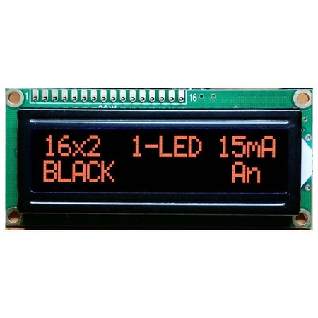 Wyświetlacz LCD alfanumeryczny 2x16 LCD-PC-1602An-DIA A/KK-1L BLACKLINE