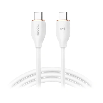 Kabel USB-C - USB-C, 60 W, 1,5 m, biały, Miccell, MIC-004051