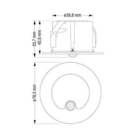 Lampka schodowa LED z czujnikiem ruchu, 230Vac, okrągła, czarny mat