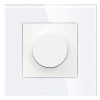 Ściemniacz dimmer 500W, 80W dla LED, regulator obrotów wentylatora - szklana ramka - biały - Tawoia Glass