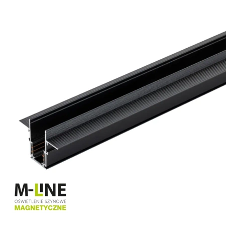 Szyna magnetyczna 1-faza podtynkowa 1m czarna M-LINE