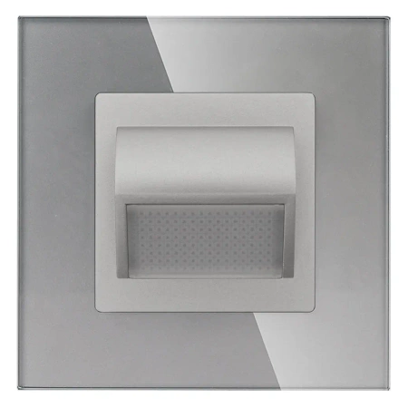 Lampka schodowa LED 230V 1W - szklana ramka - szary - Tawoia Glass