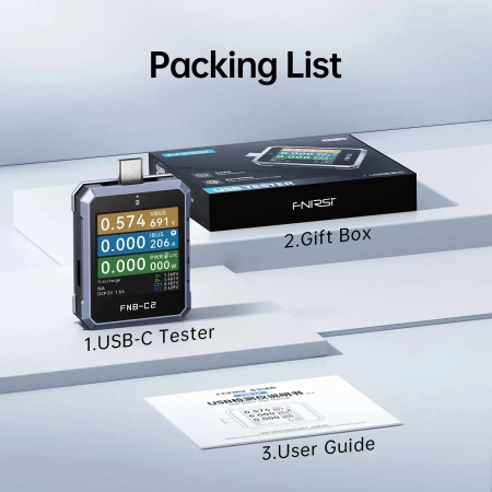 Tester USB-C PD 3.1 240W – miernik napięcia i prądu USB, tester kabli E-Marker – FNIRSI FNB-C2