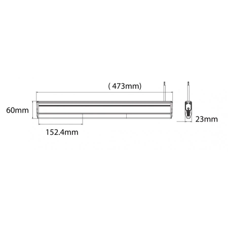 Belka ostrzegawcza LED super SLIM 473x23mm R10 R65 BLK0044