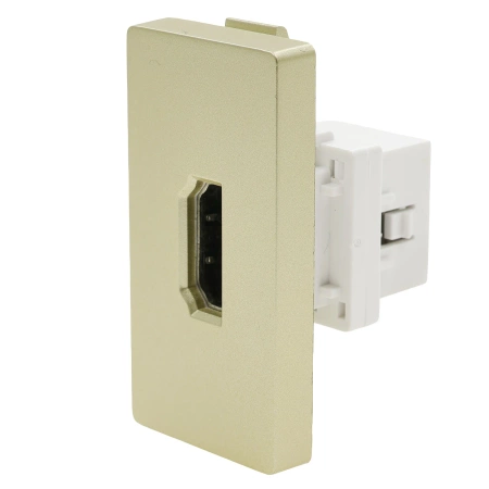 Gniazdo HDMI złoty, moduł 1/2 do ramki Tawoia Glass