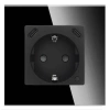 Gniazdko pojedyncze Schuko, 2x USB-C 20W - watomierz - ZigBee - szklana ramka - czarny - Tawoia Glass