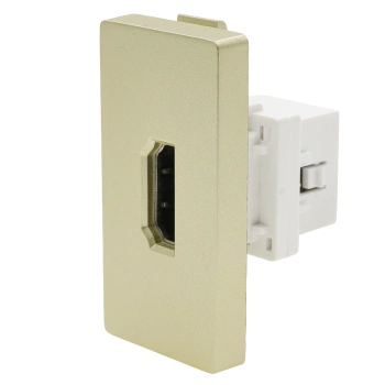 Gniazdo HDMI złoty, moduł 1/2 do ramki Tawoia Glass